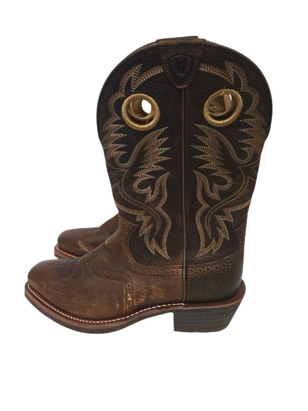 Ariat Men's 10002227 Heritage Roughstock Square Soft Toe Western Boot Brown 9.5D - Picture 4 of 7